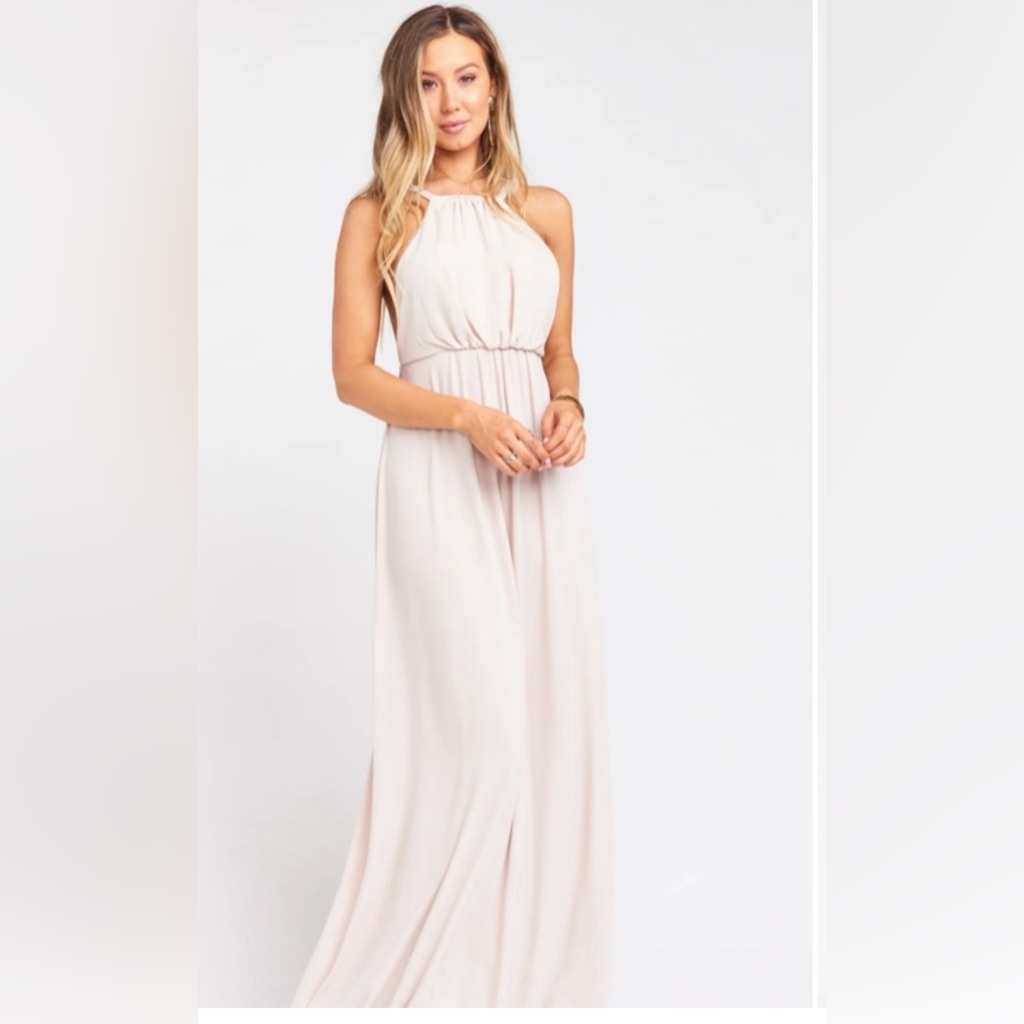 Terzo Millennio Beige Linen Maxi Dress With Side Slits..Size: Medium